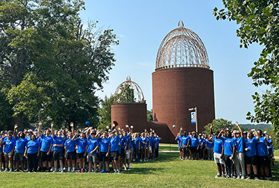 August 2023 group in front of John B. Begley Chapel