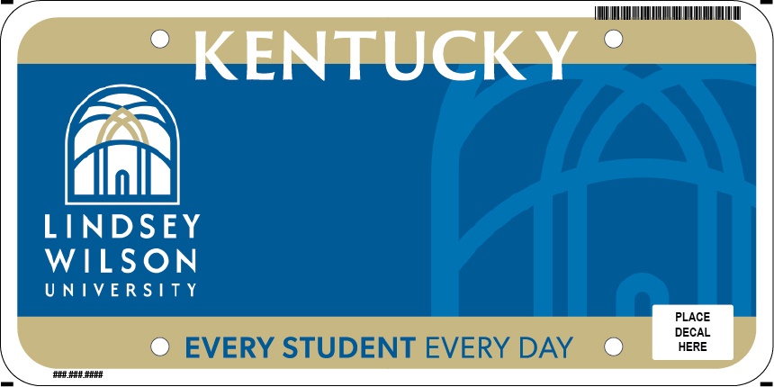 New Lindsey Wilson University License Plate Available in Kentucky